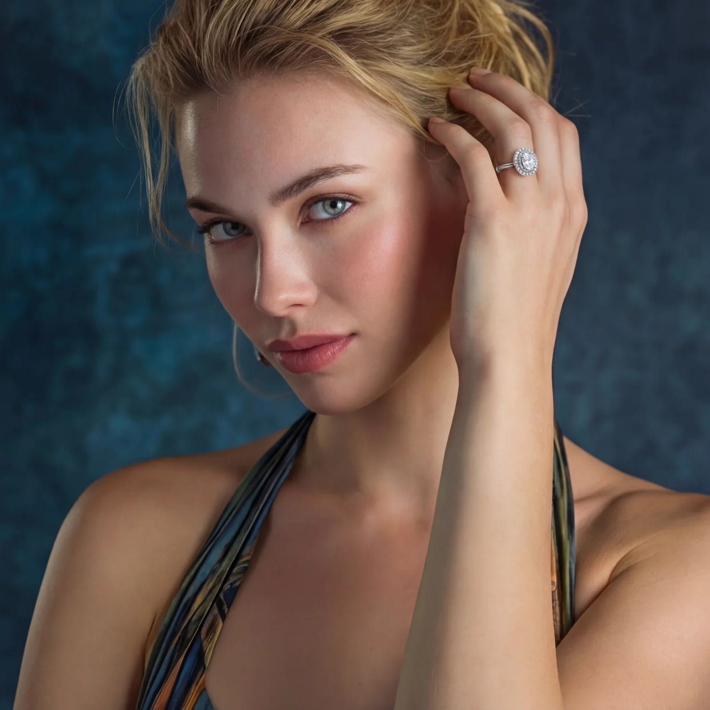 Double Halo Promise Moissanite Ring by Troy Peruzzi