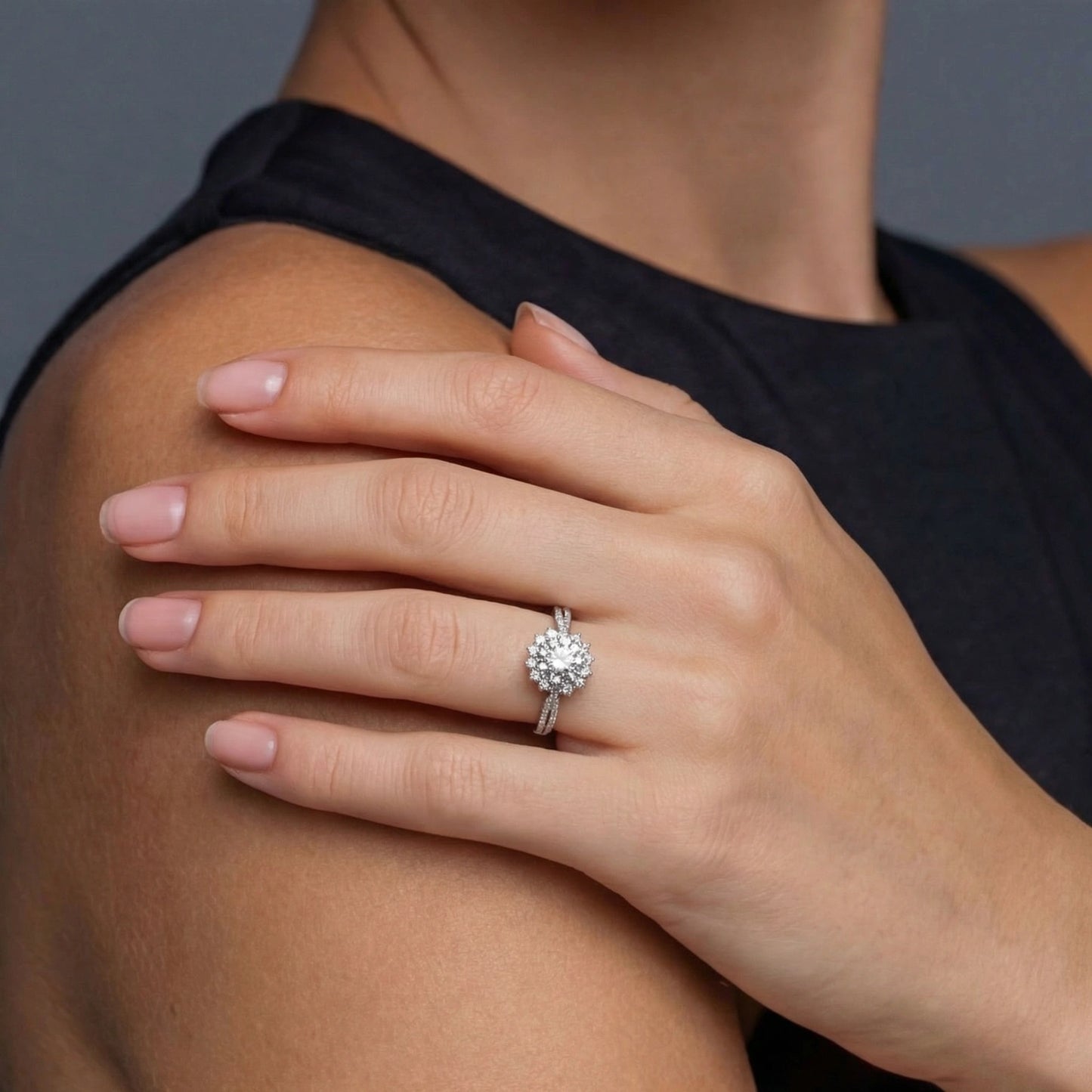 Stellar Halo Moissanite Ring by Troy Peruzzi