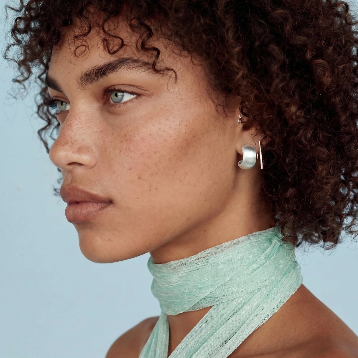Brushed Silver Studs by Troy Peruzzi