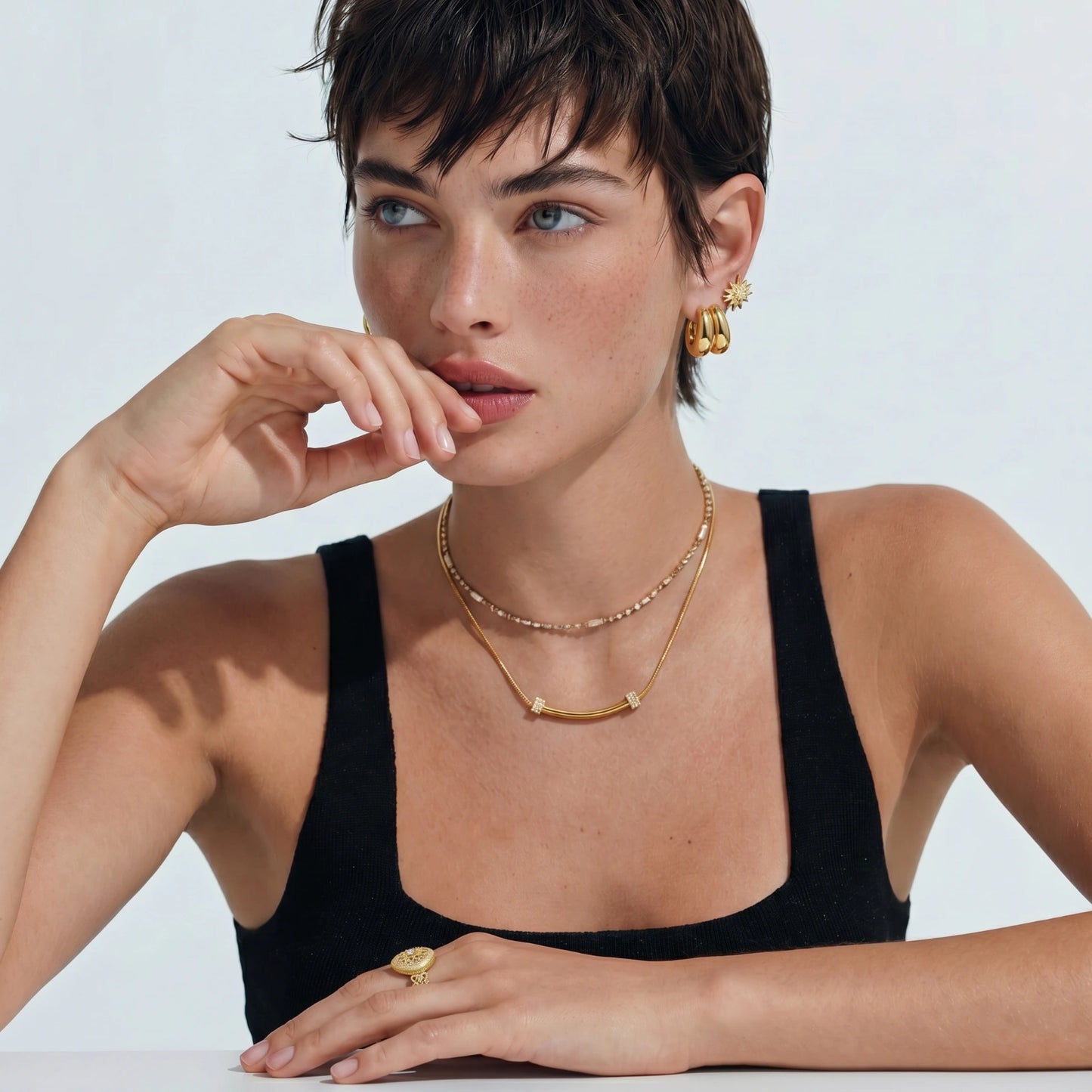 Curved Spark Bar Necklace by Troy Peruzzi