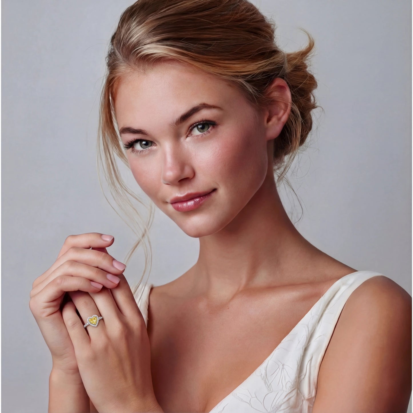 Golden Heart Halo Ring by Troy Peruzzi