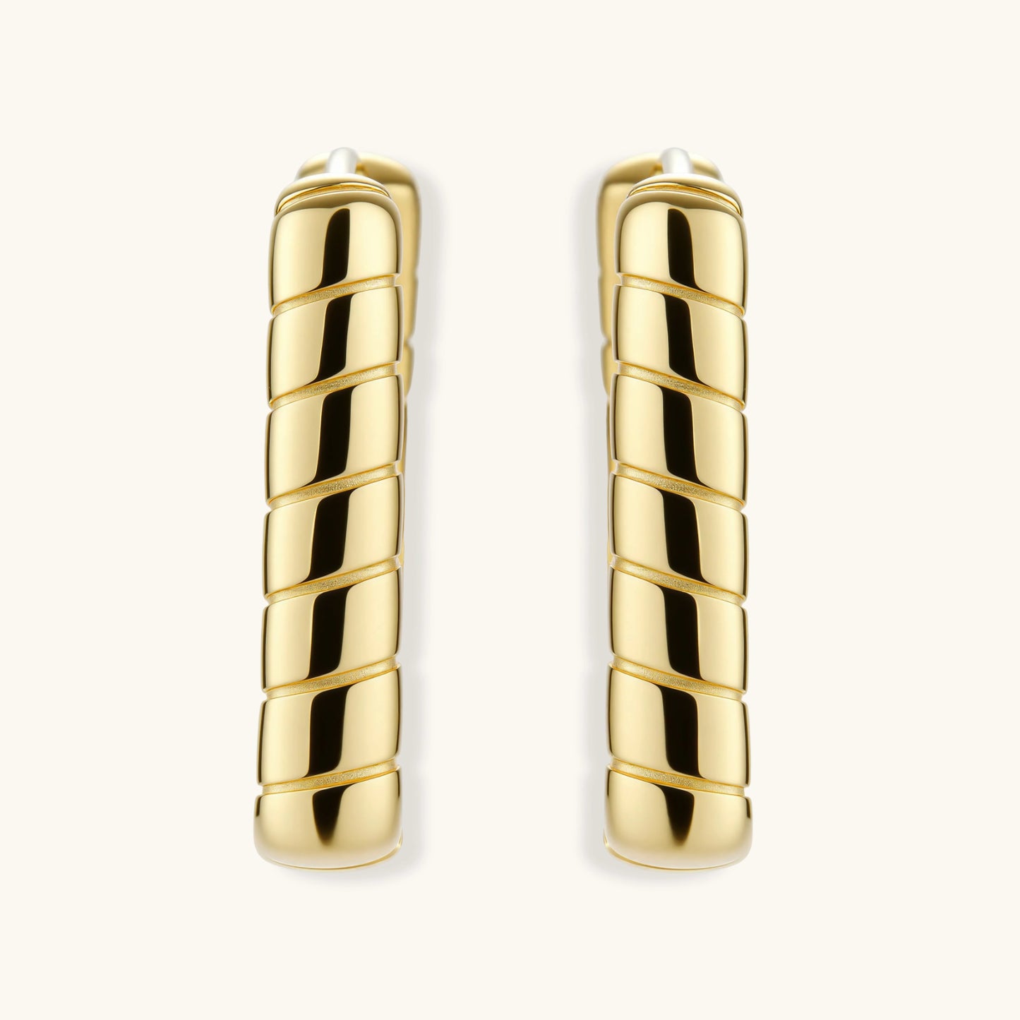 Bamboo Huggie Hoops by Troy Peruzzi