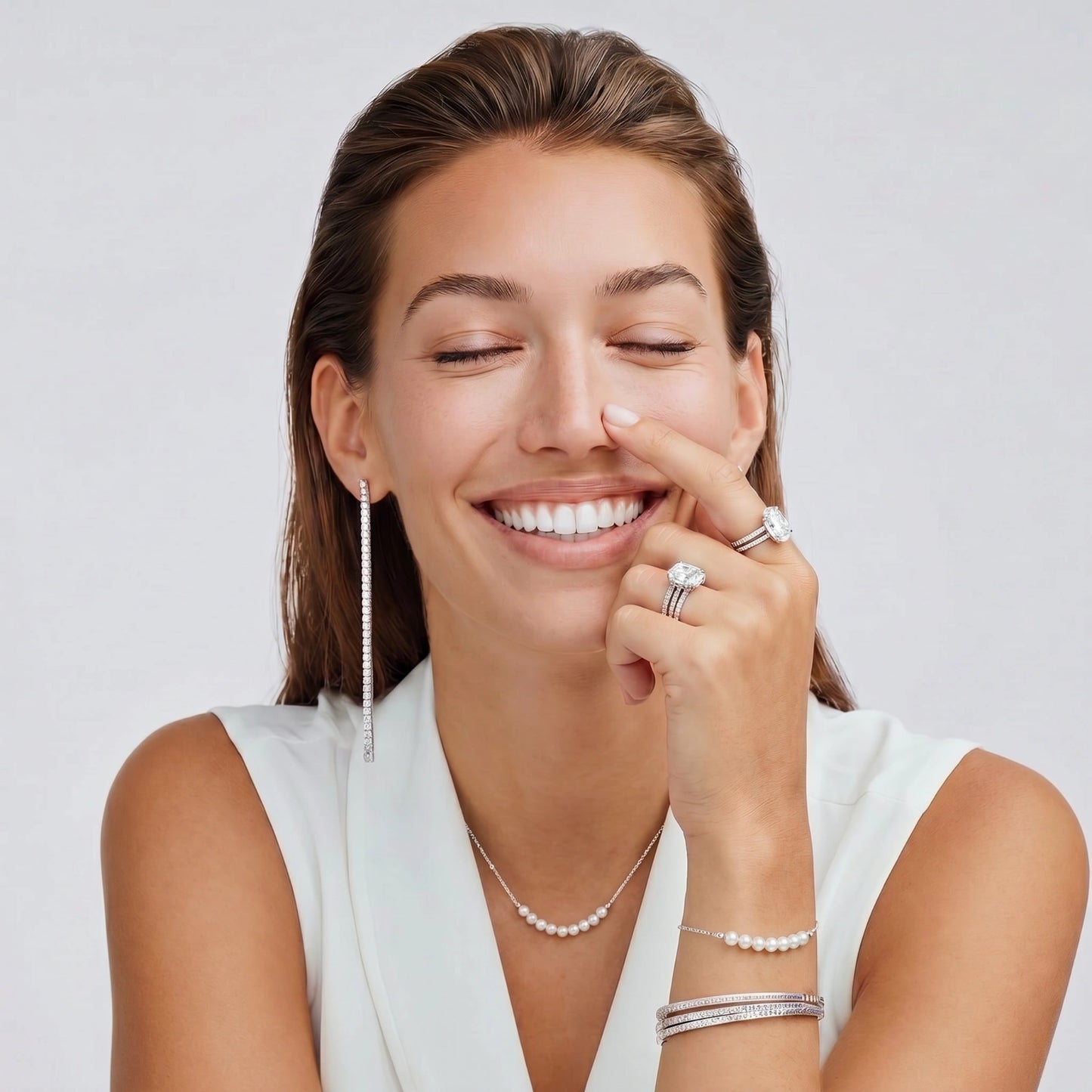 Luna Pearl Arc Necklace by Troy Peruzzi