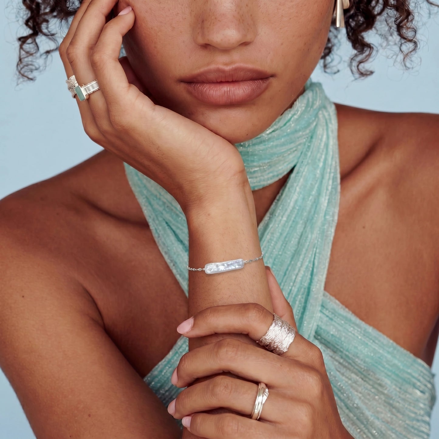 Baroque Pearl Chain Bracelet by Troy Peruzzi